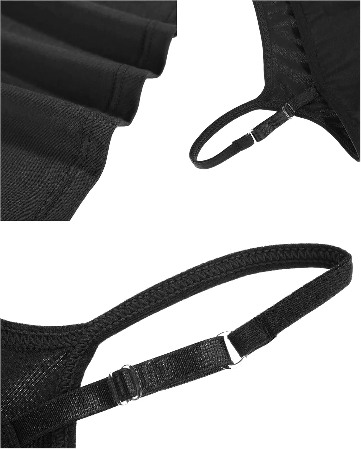 WILLBOND 3 Pieces Women Basic Long Tanks Adjustable Spaghetti Strap Camisole Top