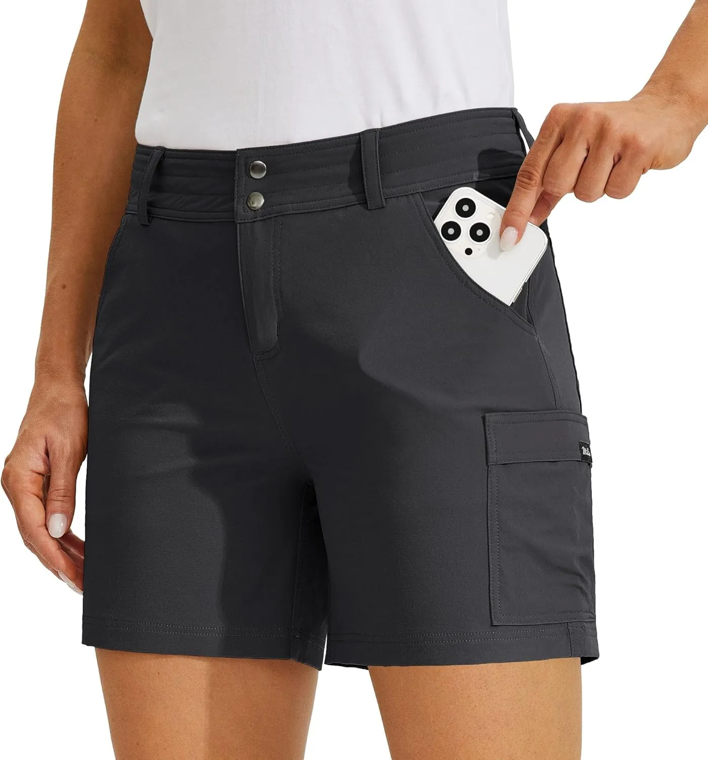 Willit Women's Golf Cargo Shorts Quick Dry Hiking Athletic Casual Summer Shorts with Pockets 5"