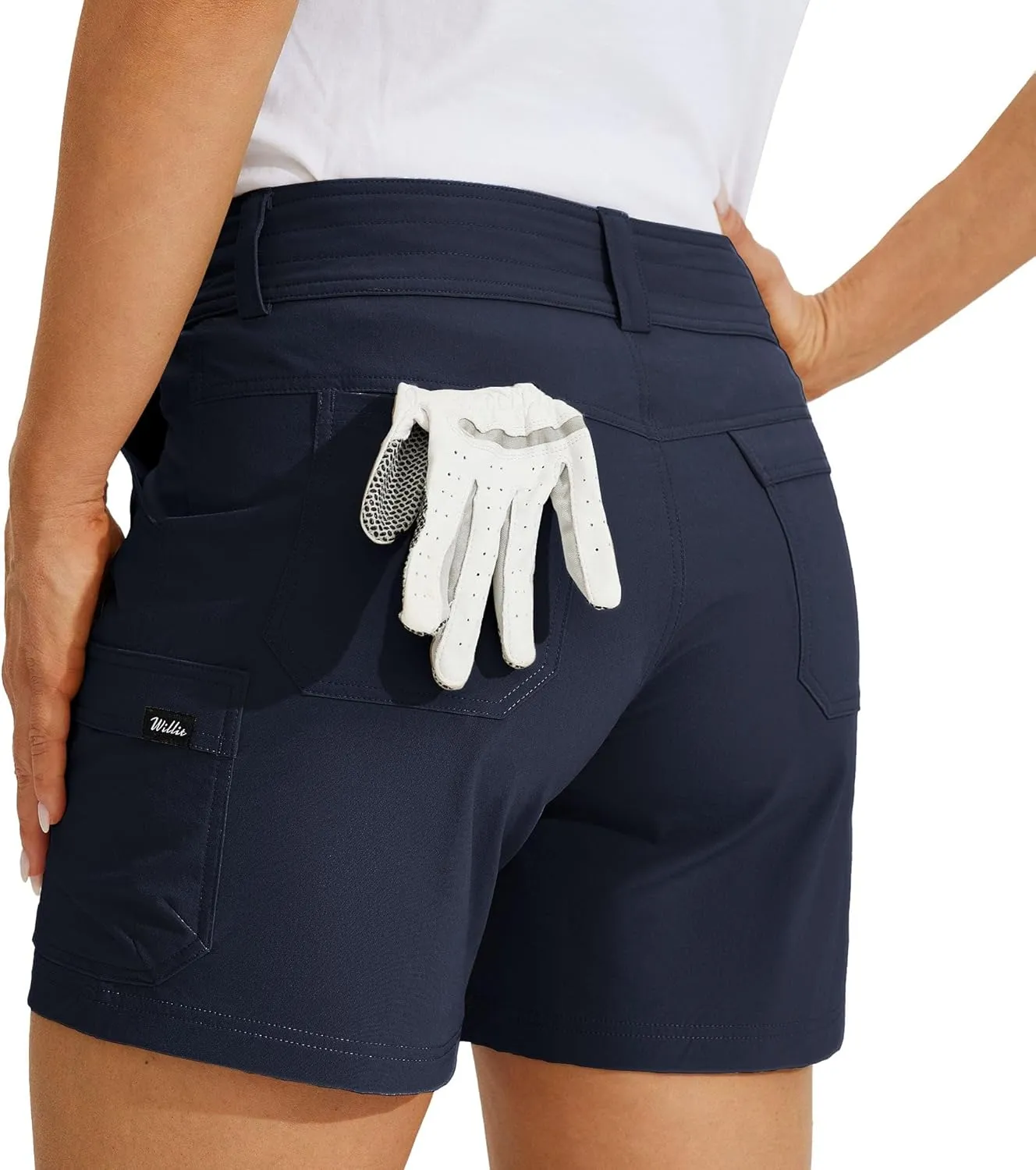 Willit Women's Golf Cargo Shorts Quick Dry Hiking Athletic Casual Summer Shorts with Pockets 5"