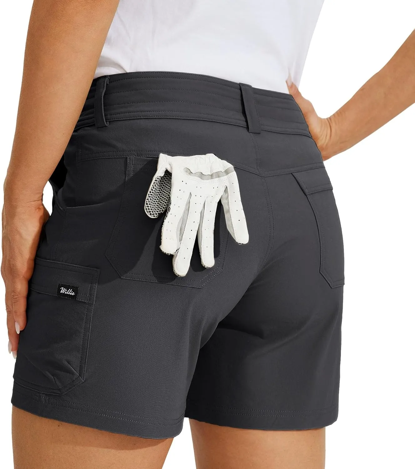 Willit Women's Golf Cargo Shorts Quick Dry Hiking Athletic Casual Summer Shorts with Pockets 5"