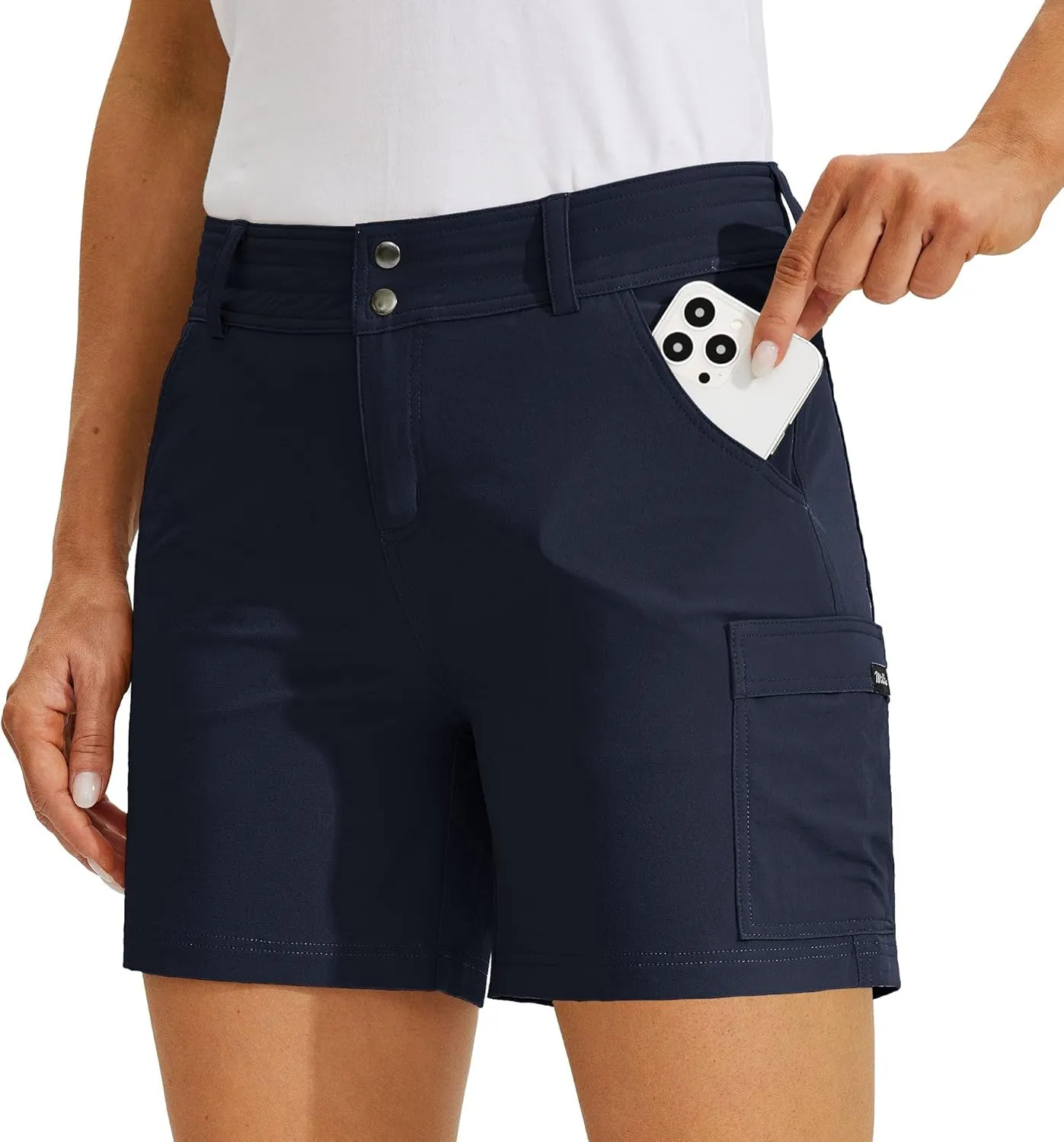 Willit Women's Golf Cargo Shorts Quick Dry Hiking Athletic Casual Summer Shorts with Pockets 5"