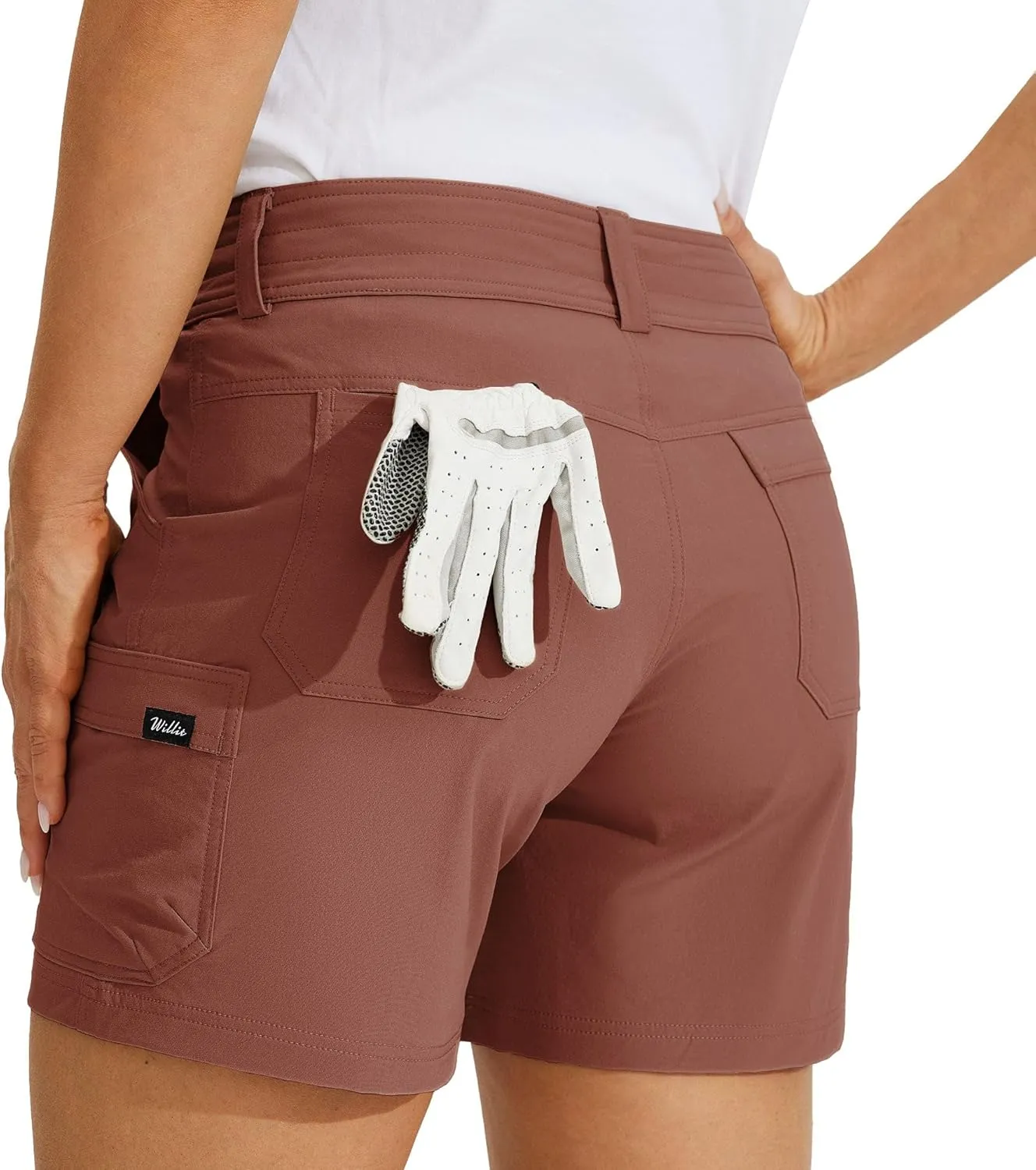 Willit Women's Golf Cargo Shorts Quick Dry Hiking Athletic Casual Summer Shorts with Pockets 5"