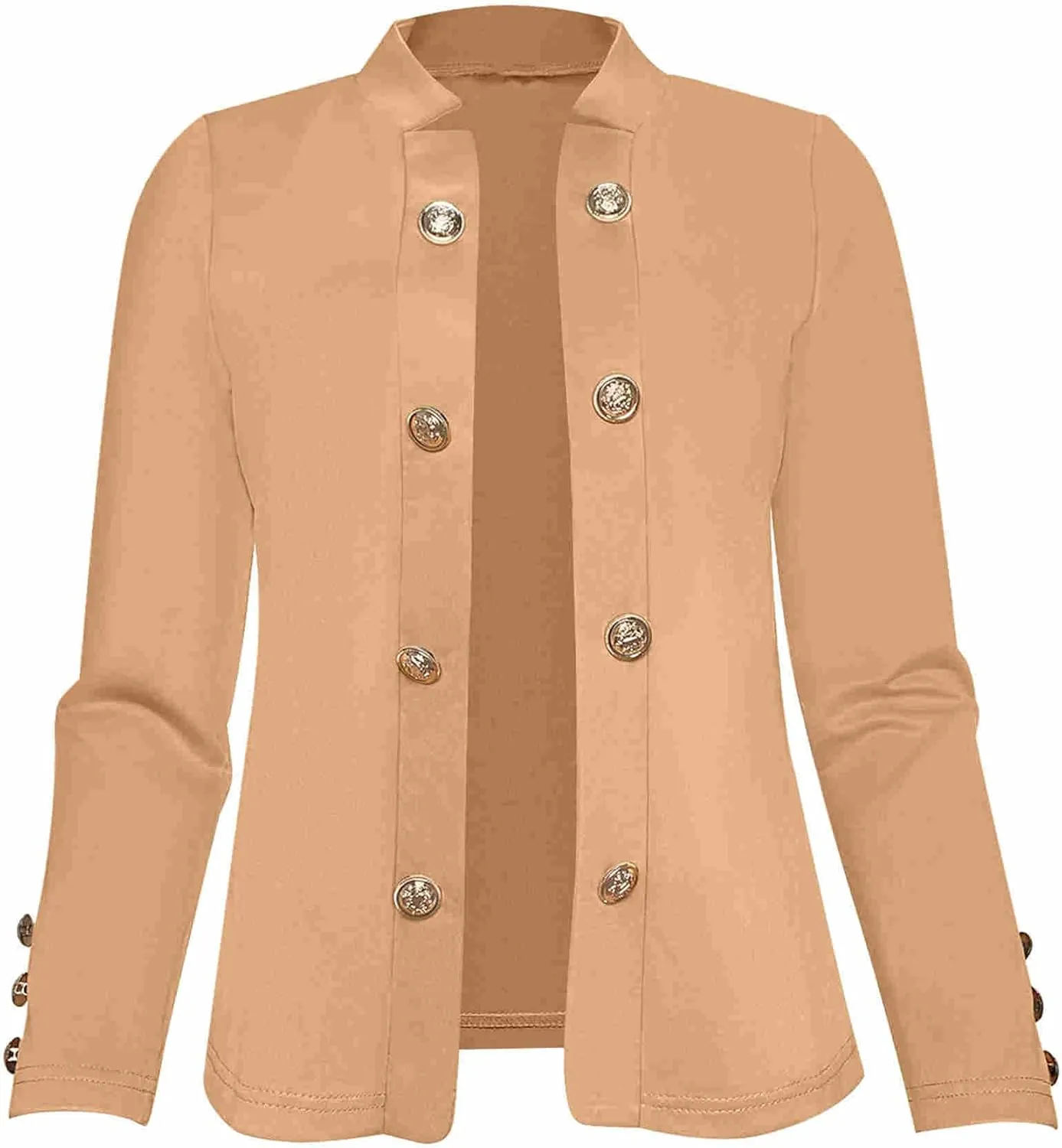 Women's Double Button Loose Fit Suit Jackets Notch Lapel Work Office Blazers Casual Open Front Blazer