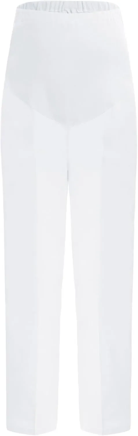 Women's Maternity Pant Workwear Pregnancy Cargo Trousers with Adjustable Elastic Waistband