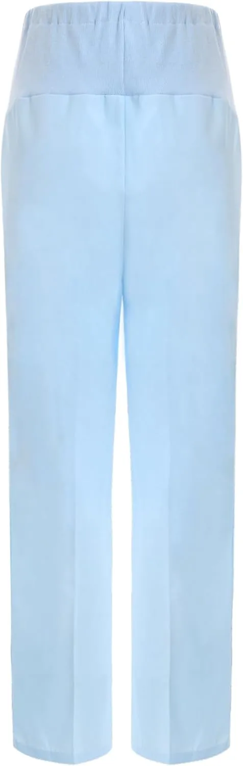 Women's Maternity Pant Workwear Pregnancy Cargo Trousers with Adjustable Elastic Waistband