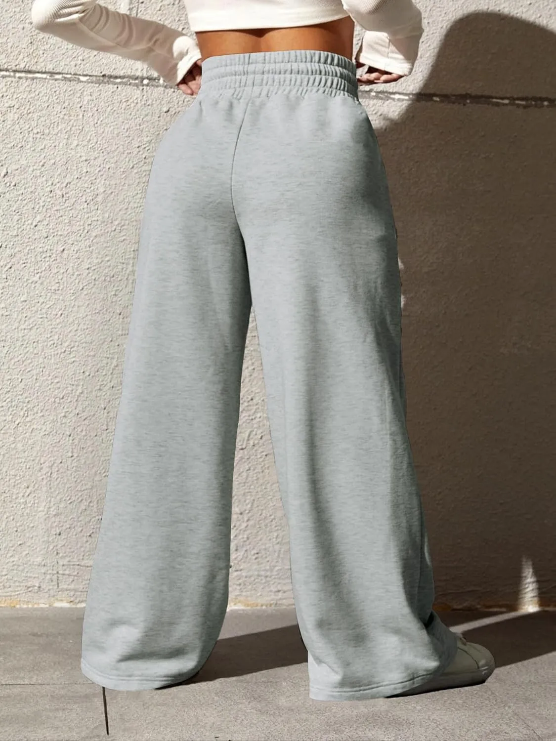 YeGine Women Plus Size Wide Leg Sweatpants Elastic Waist Loose Fit Summer Casual Drawstring Baggy Active Pants