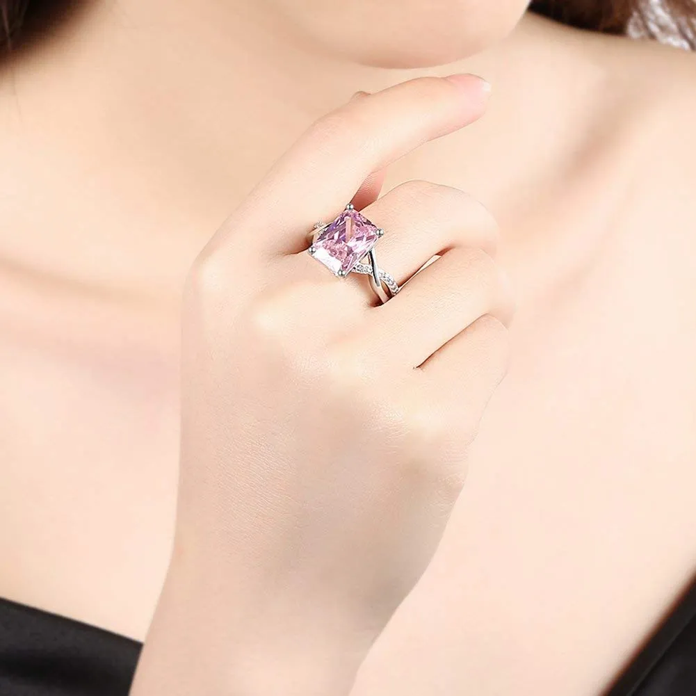 Yellow Chimes Crystal Rings For Women | Adjustable Pink Crystal Ring For Women | Rhodium Plated Finger Ring for Girls | Birthday Gift For Girls & Women Anniversary Gift for Wife